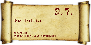 Dux Tullia névjegykártya